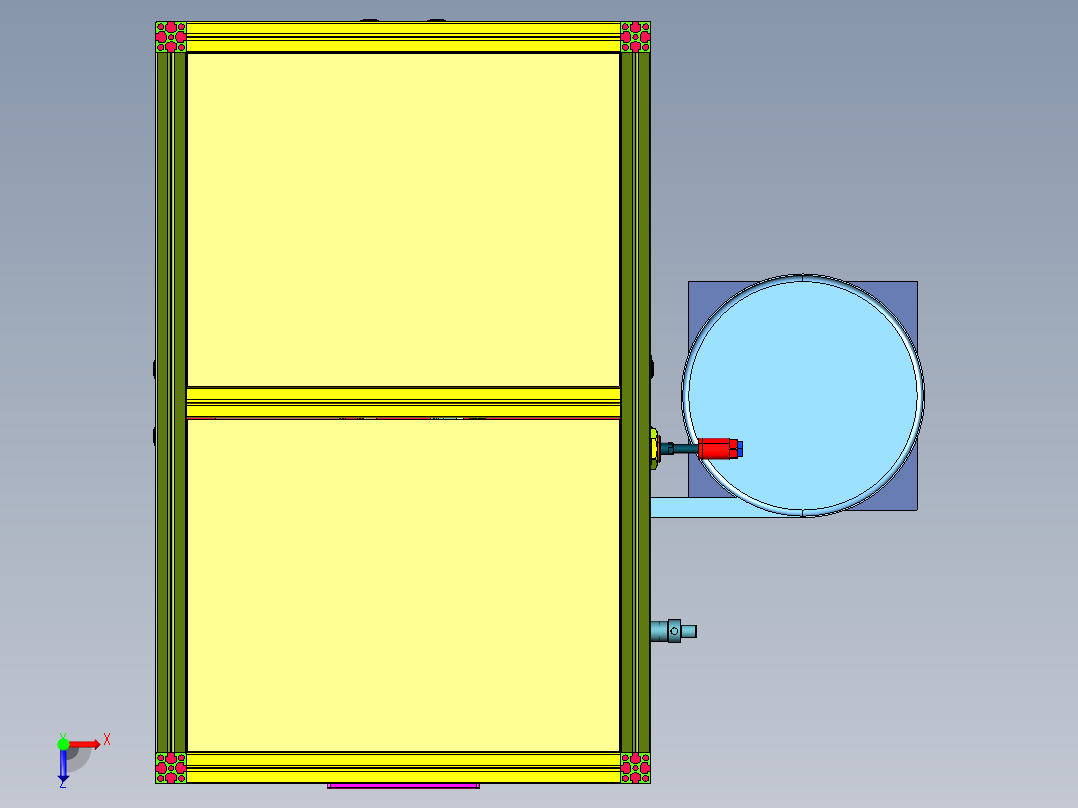 电机系统压装平键装置俯视图
