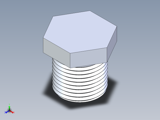 聚氯乙烯配件22-Sch80_Plug_MPT_850-003_0.375in正等轴测缩略图