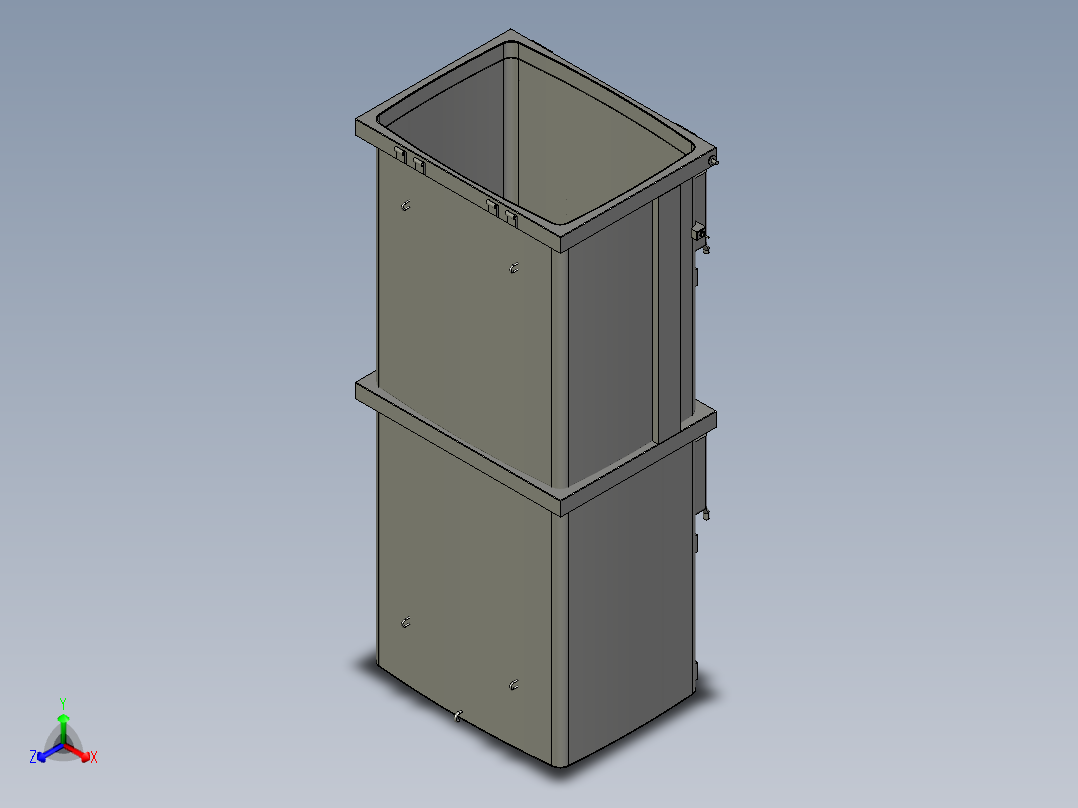 垃圾运输箱正等轴测图