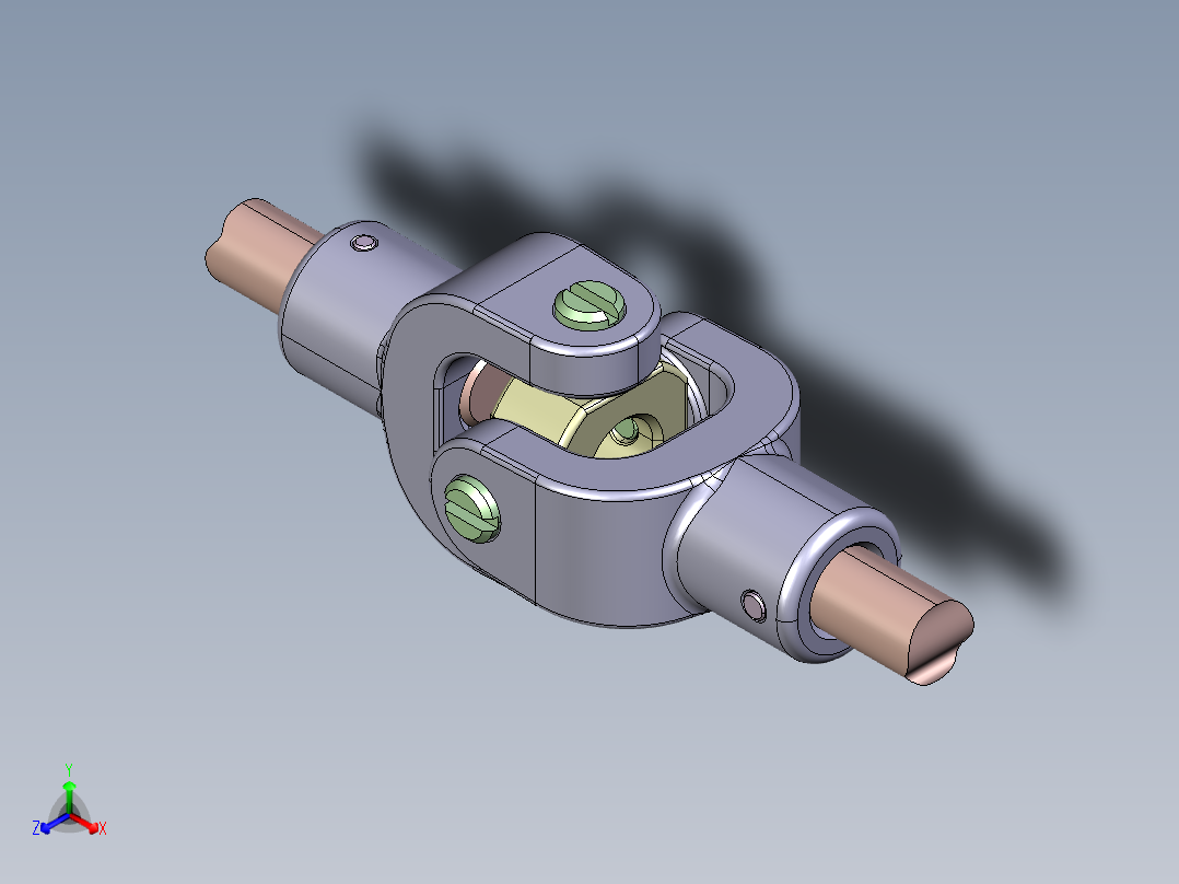 U Joint万向节3D数模图纸 STP格式主视图