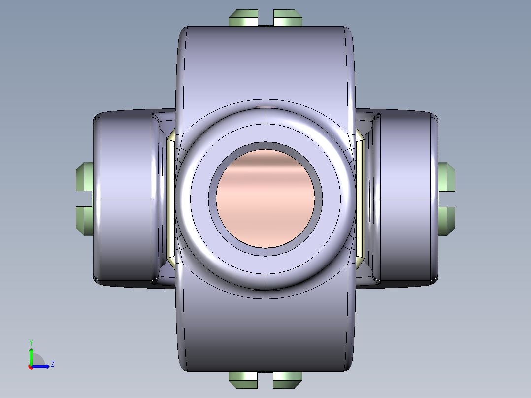 U Joint万向节3D数模图纸 STP格式左视图