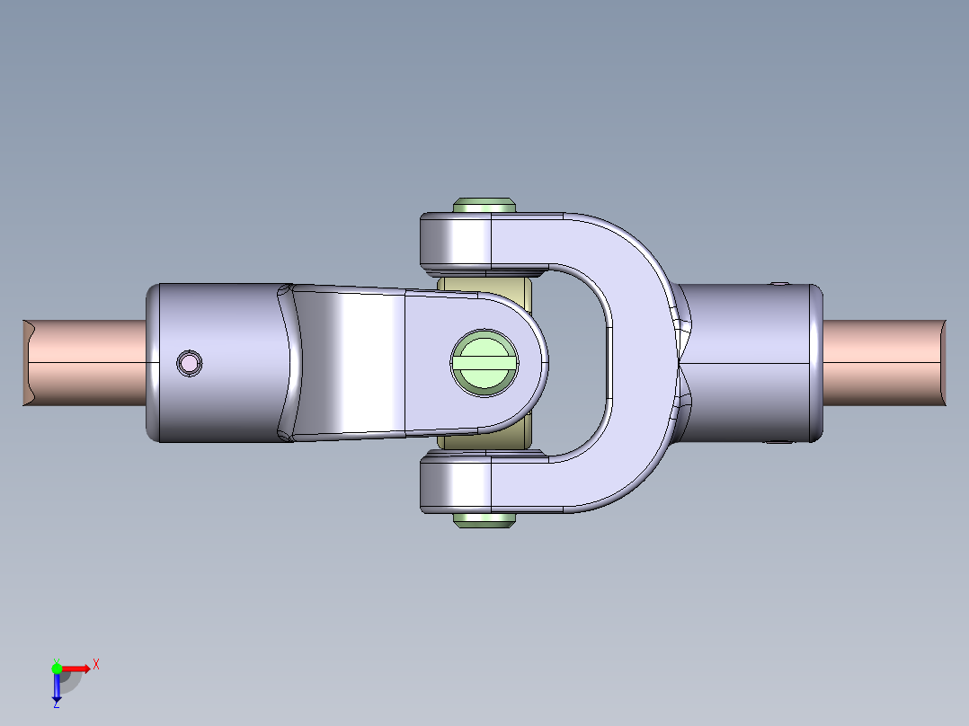 U Joint万向节3D数模图纸 STP格式俯视图