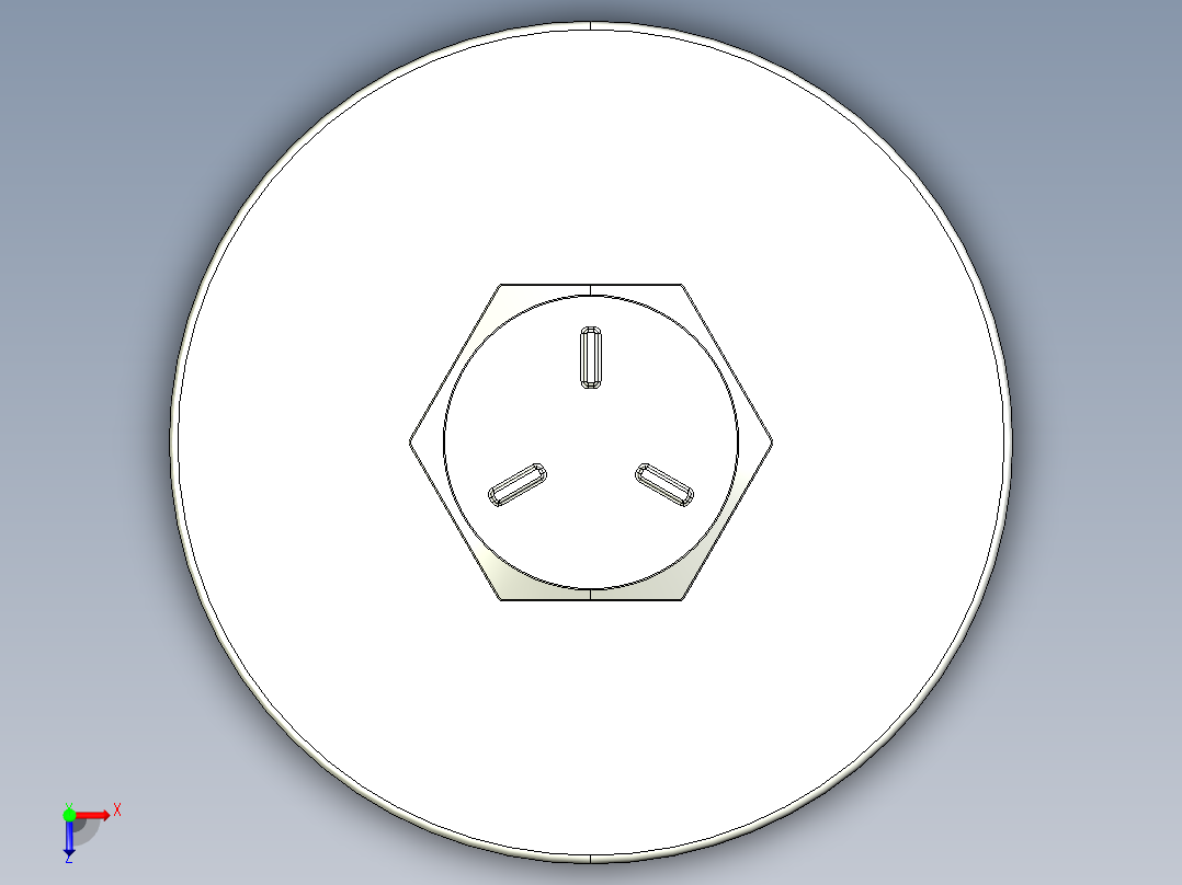 紧固件-STEP 0.3750 Bolt Hex俯视图