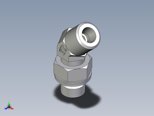 卡套式工业通用硬管接头EO_Adjustable_locknut_45_deg_elbow_VEE06SMOMDCF