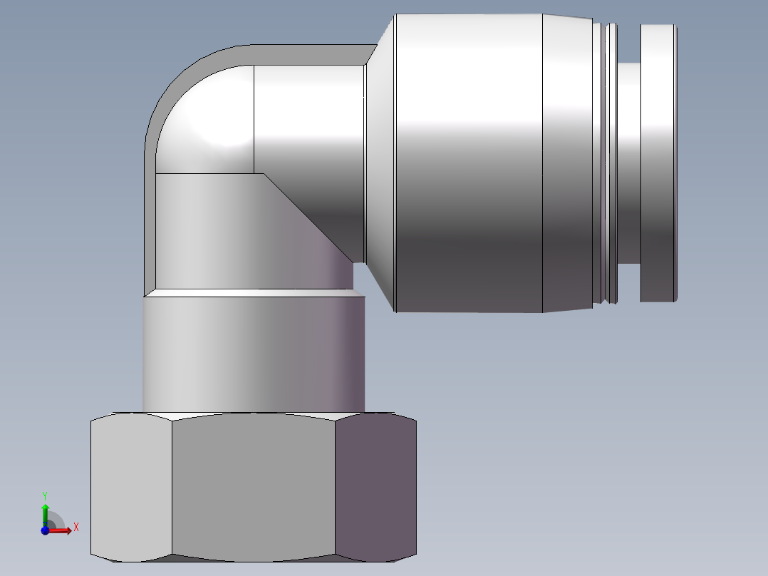 螺纹弯通APLF10-G01（1分10厘内螺纹）前视图