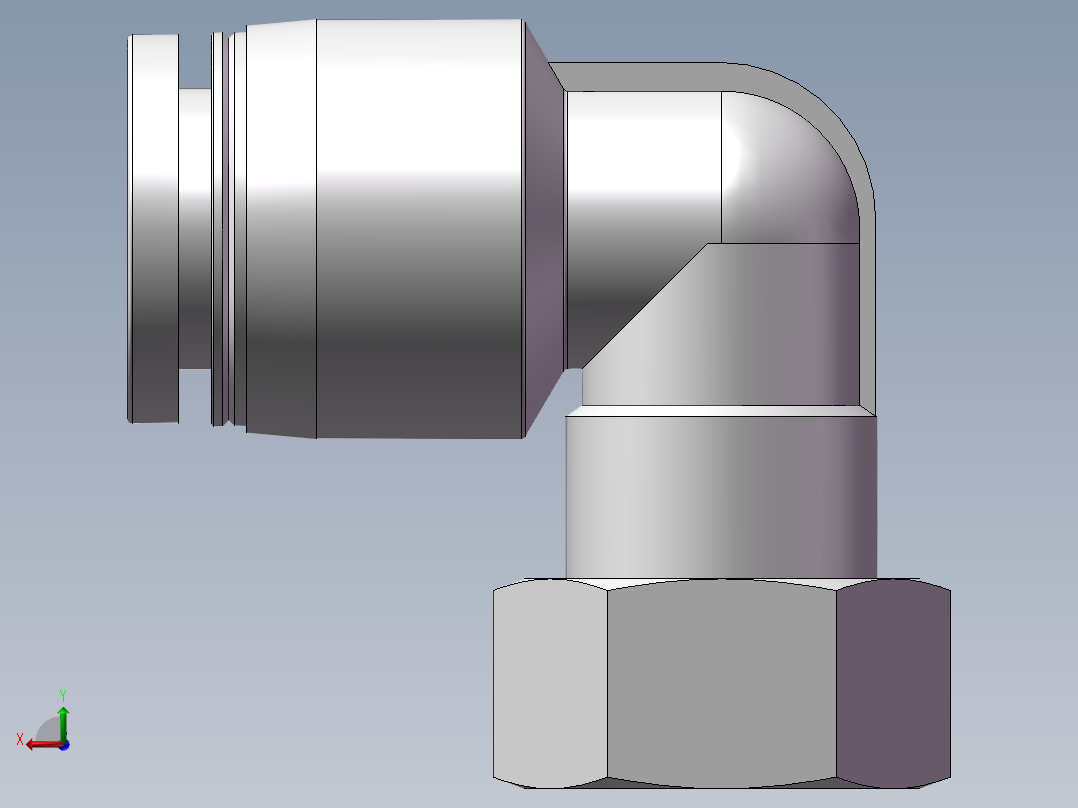 螺纹弯通APLF10-G01（1分10厘内螺纹）后视图