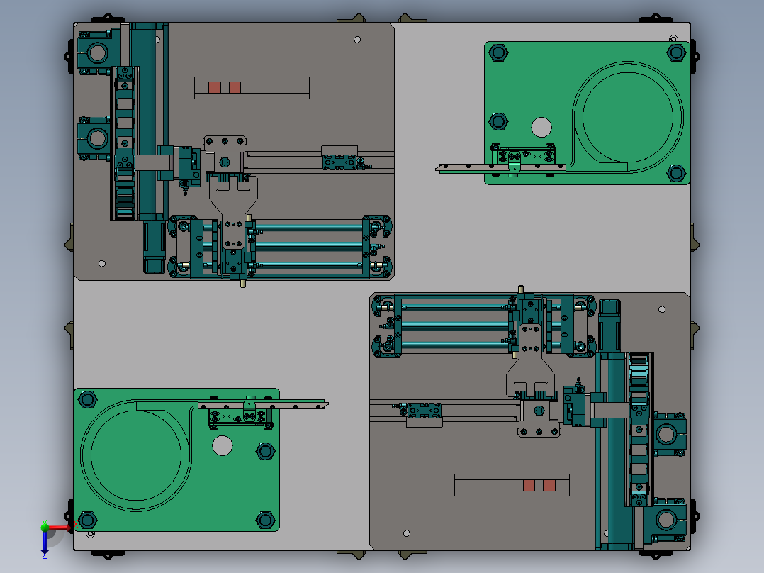 双工位全自动组装设备sw20俯视图
