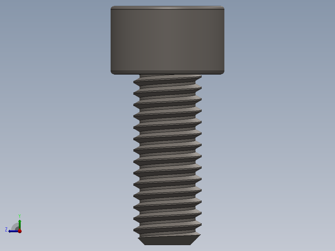 Screw_DIN_912_M6x15F_A2.SLDPRT公制内六角螺钉右视图
