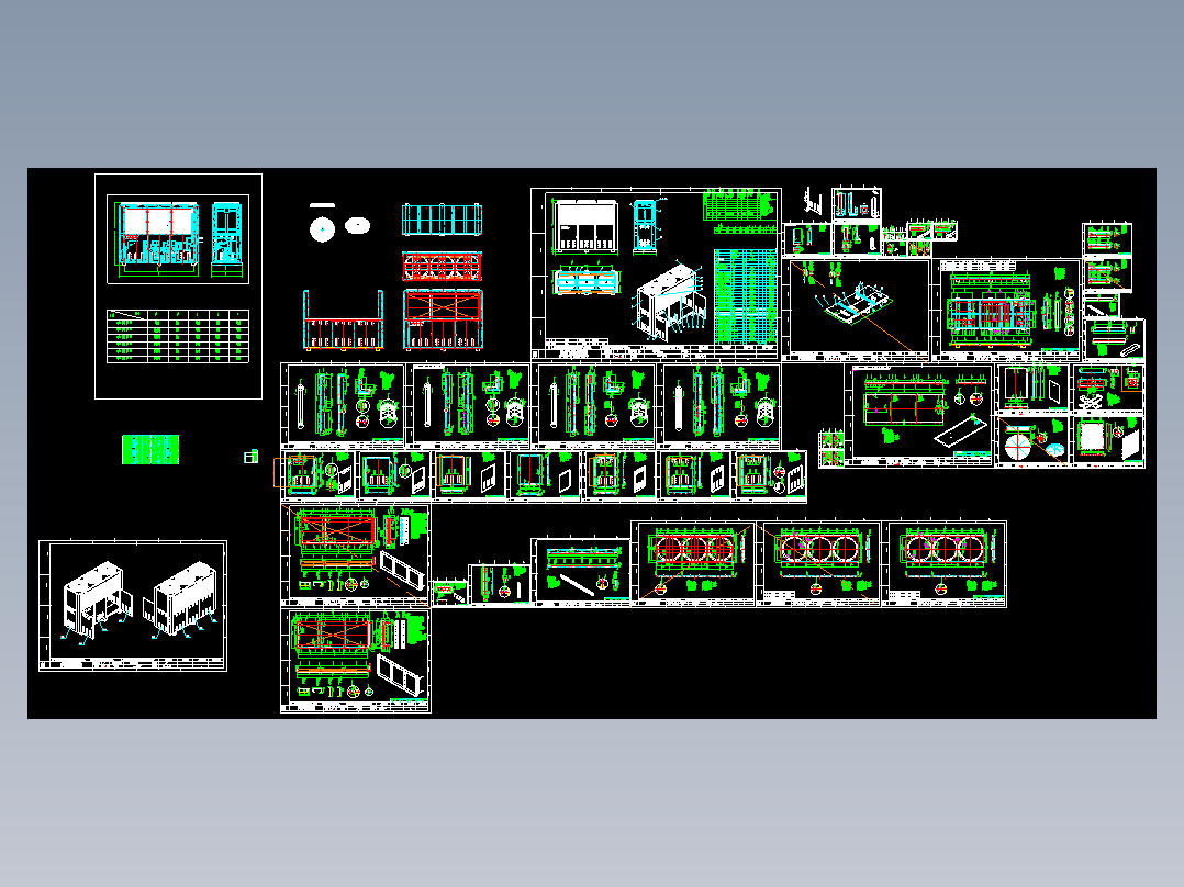 制冷设备柜式机组钣金cad图纸钣金图