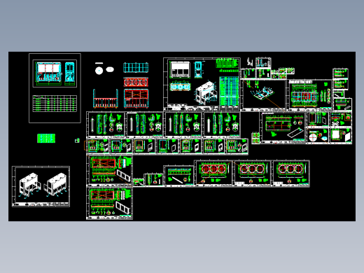 制冷设备柜式机组钣金cad图纸钣金图