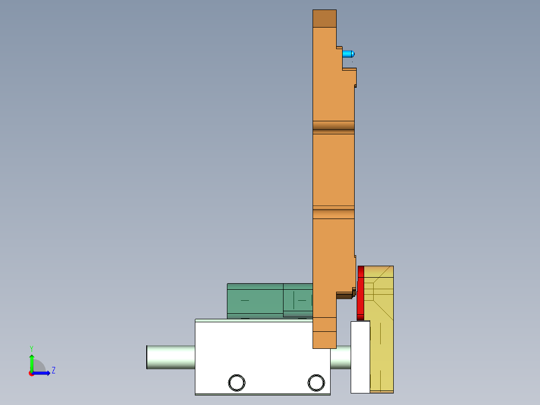 PG1-A-CNC7笔记本CNC工装夹具三维模型外观槽结构-阳极版-210508左视图