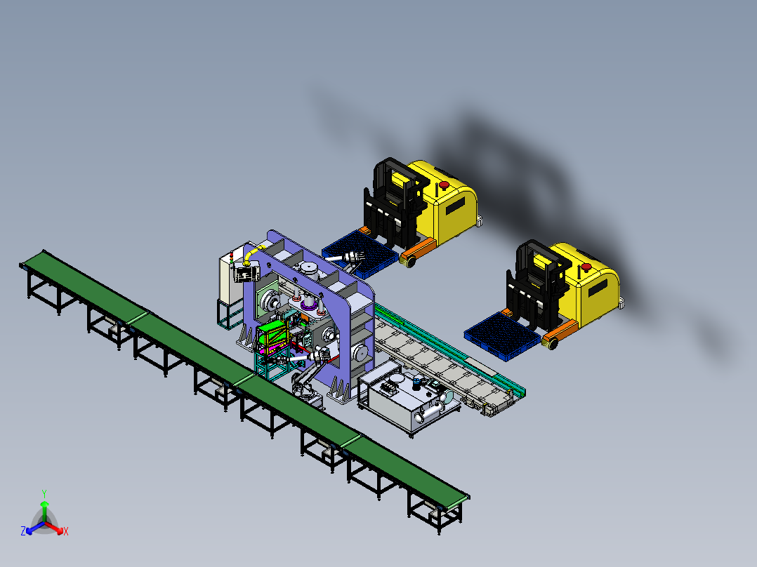 SPM扩口机设备与机械手组合模拟