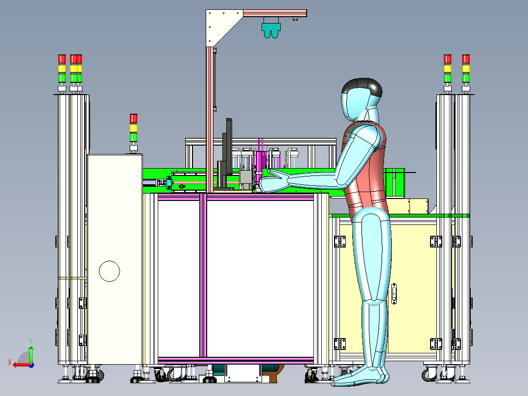 苹果音箱后盖组装流水线后视图