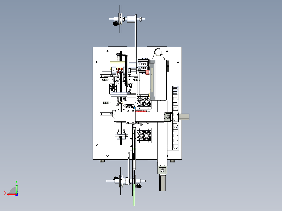 贴片元件高温测试后载带包装机后视图