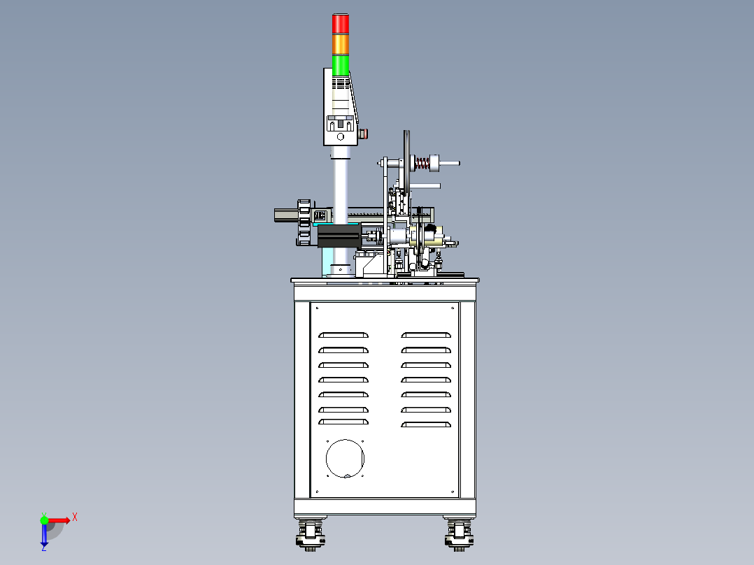 贴片元件高温测试后载带包装机俯视图