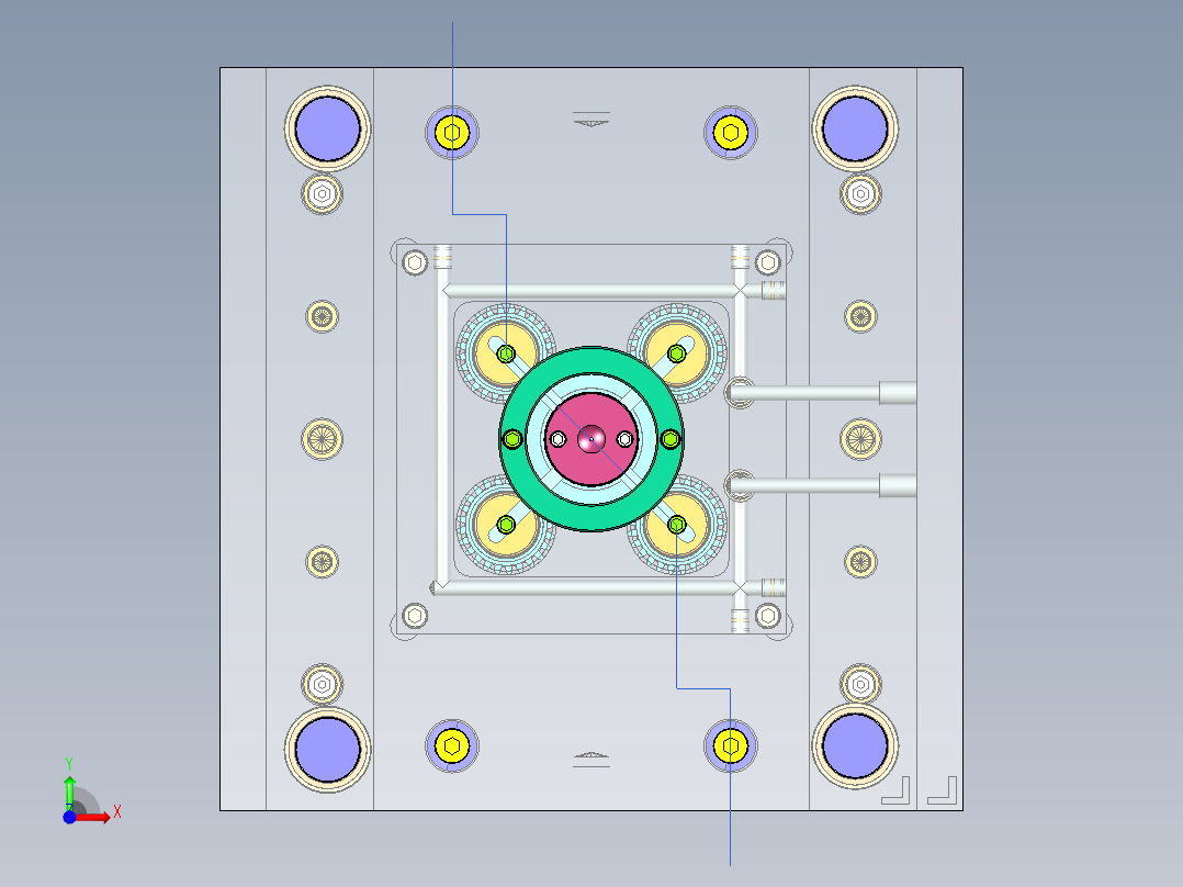 纯净水瓶盖注塑模具设计前视图