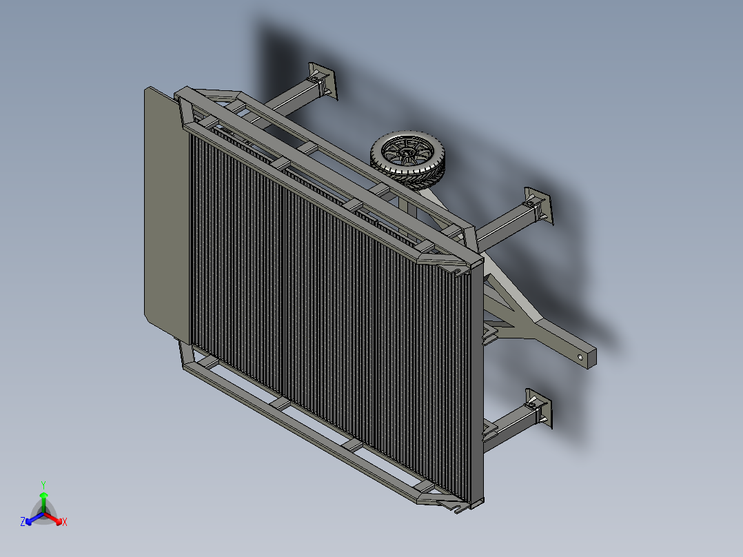 分体移动式登车桥仓库物流集装箱叉车斜坡正等轴测图