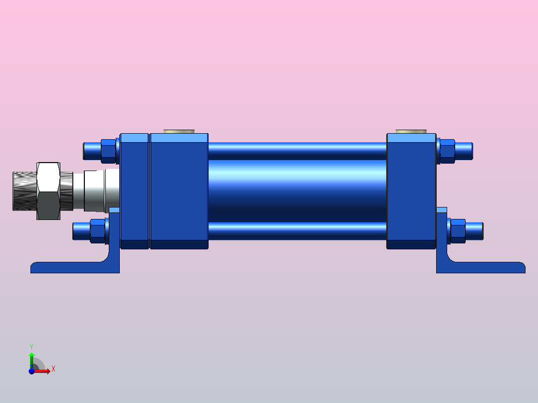 H OB-LB[40]推力液压缸前视图