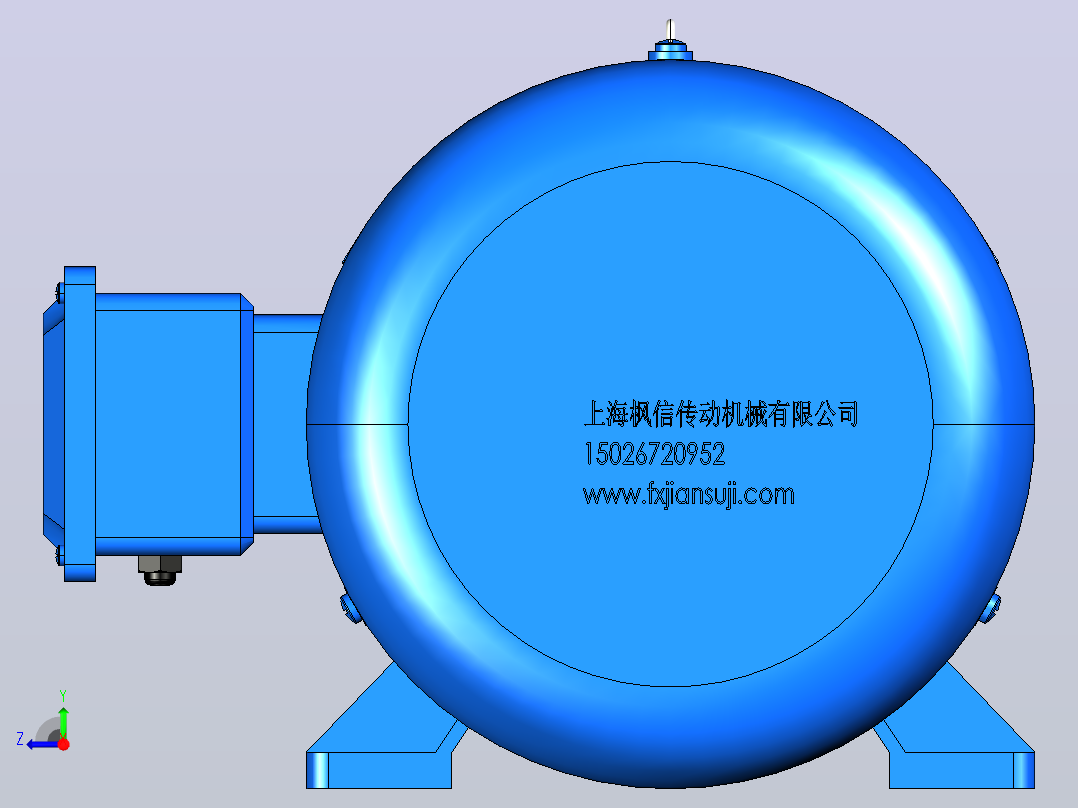 Y系列（IP44）B3型三相异步电动机[Y90L-4]右视图