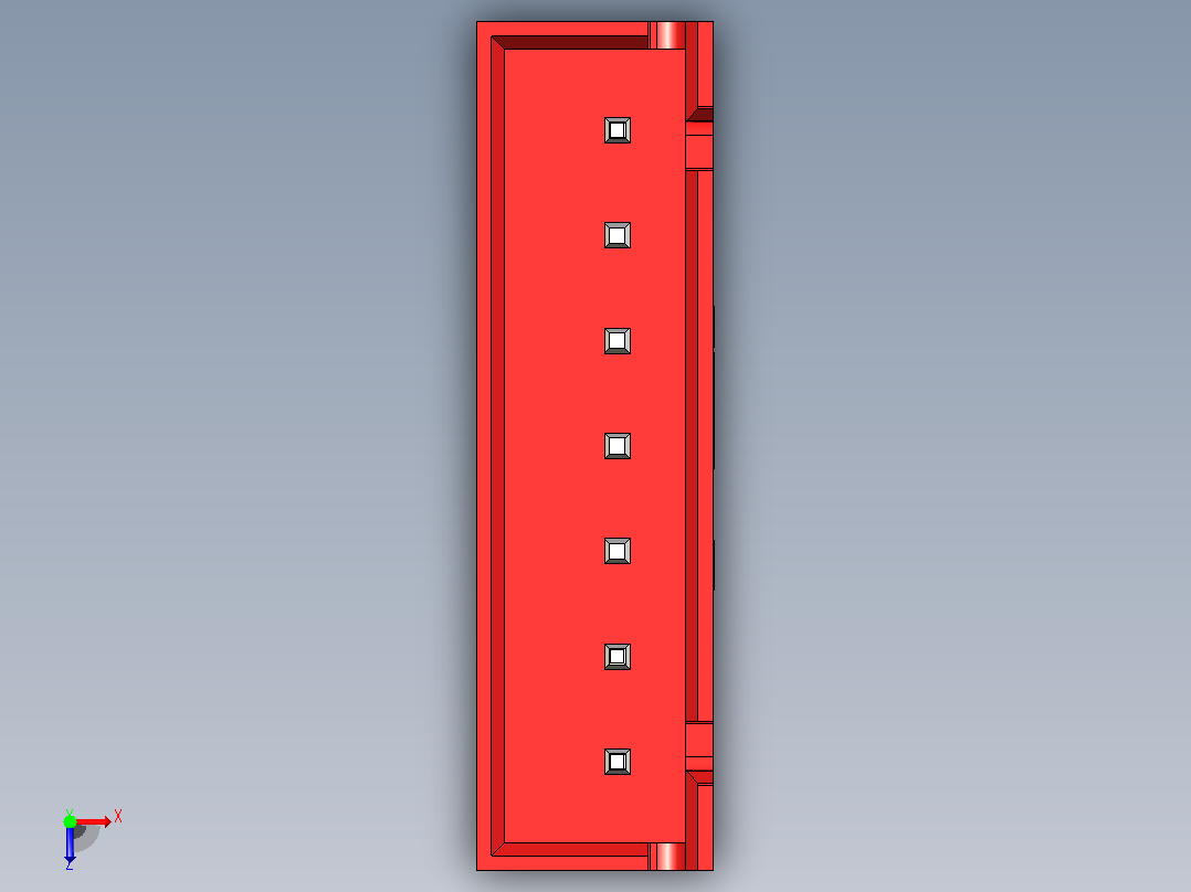 连接器红色JST XH 7针2.54 mm俯视图