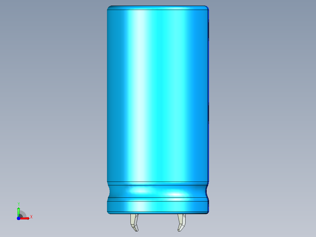 22 x 45蓝色BLUE1底片电解电容器前视图
