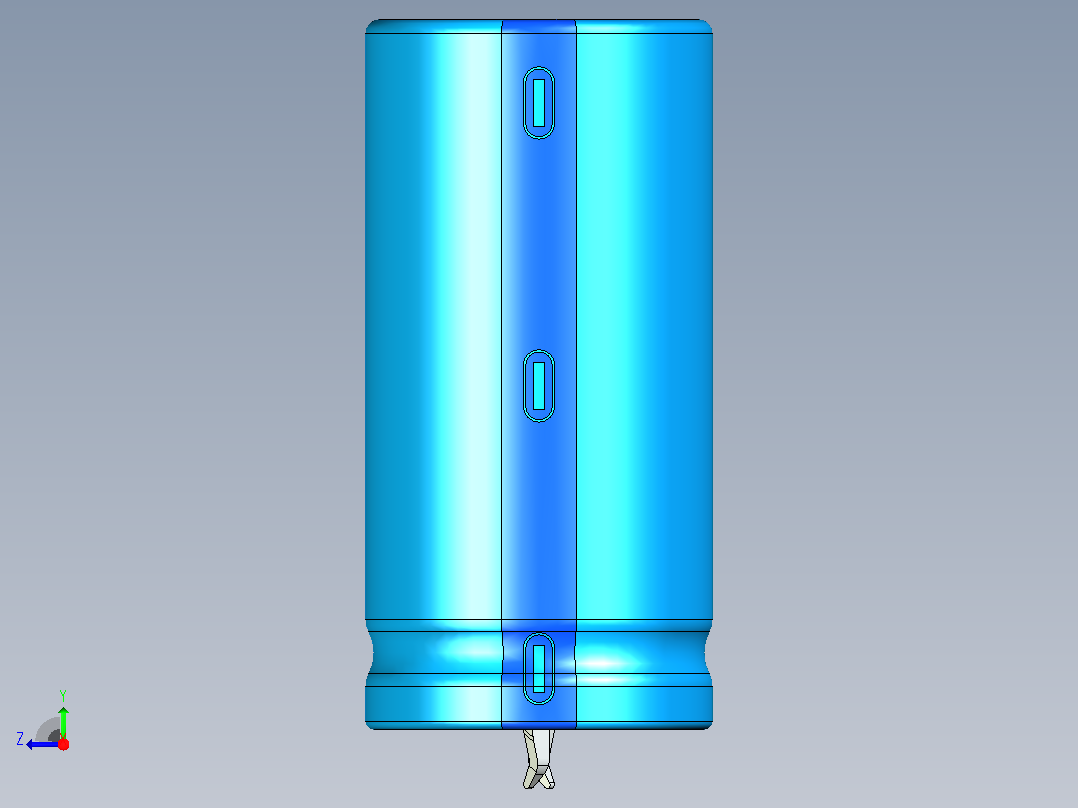 22 x 45蓝色BLUE1底片电解电容器右视图