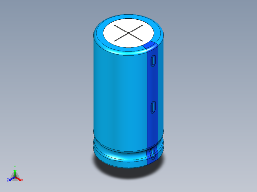 22 x 45蓝色BLUE1底片电解电容器正等轴测缩略图