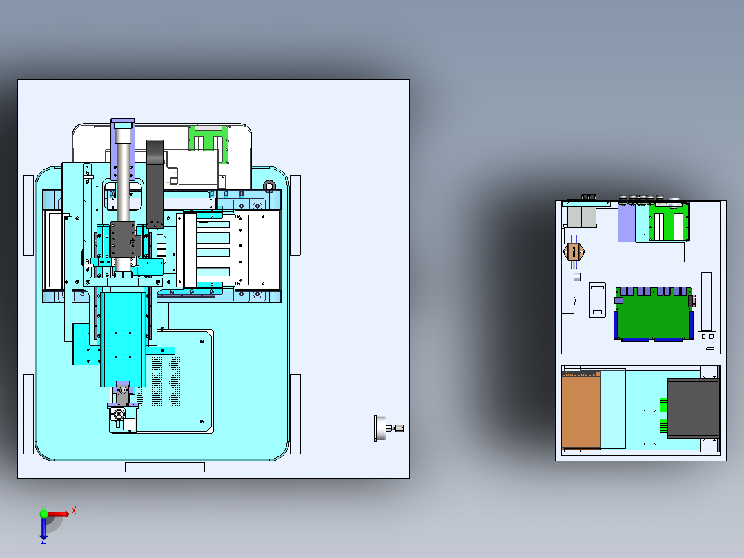 高精密检测设备sw18可编辑俯视图