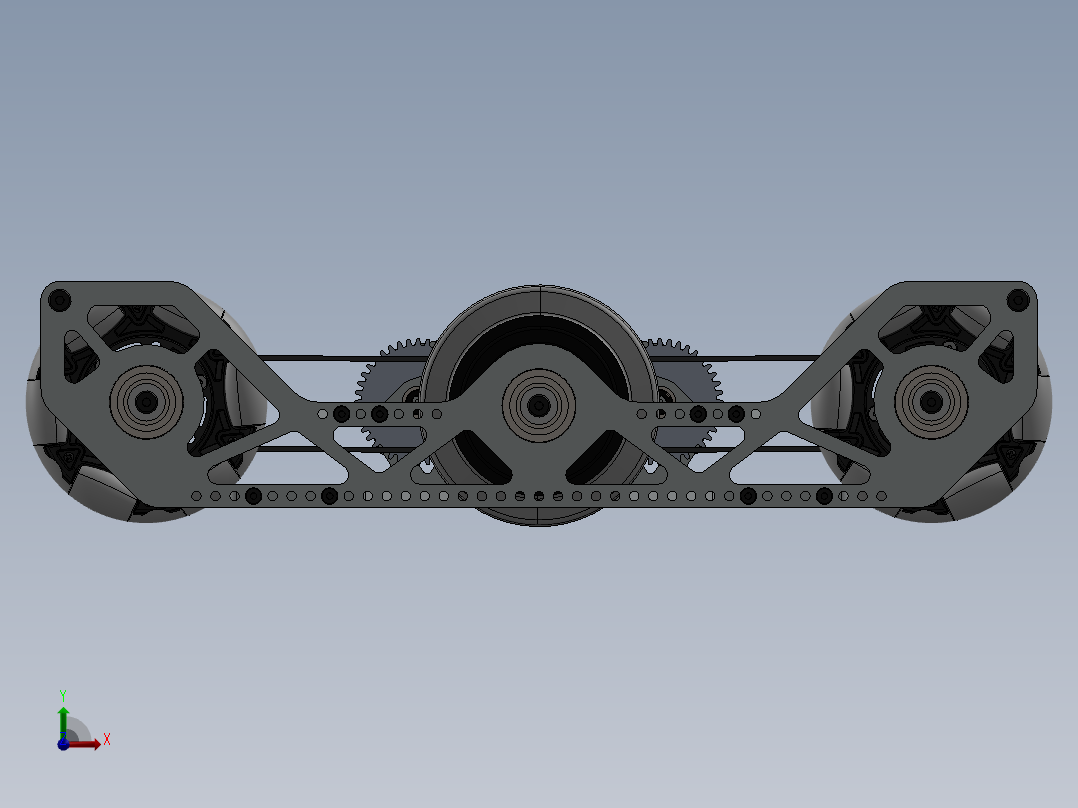 Corner Omni 6wd小车传动底盘3D图纸 Solidworks设计 附STEP前视图