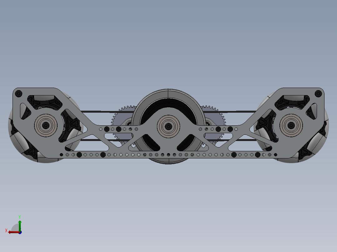 Corner Omni 6wd小车传动底盘3D图纸 Solidworks设计 附STEP后视图