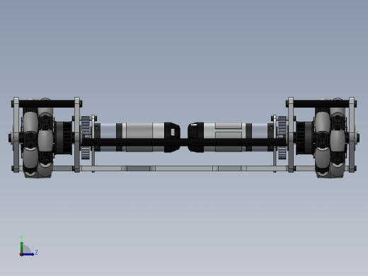 Corner Omni 6wd小车传动底盘3D图纸 Solidworks设计 附STEP左视缩略图