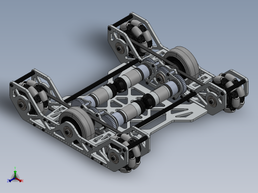 Corner Omni 6wd小车传动底盘3D图纸 Solidworks设计 附STEP正等轴测缩略图