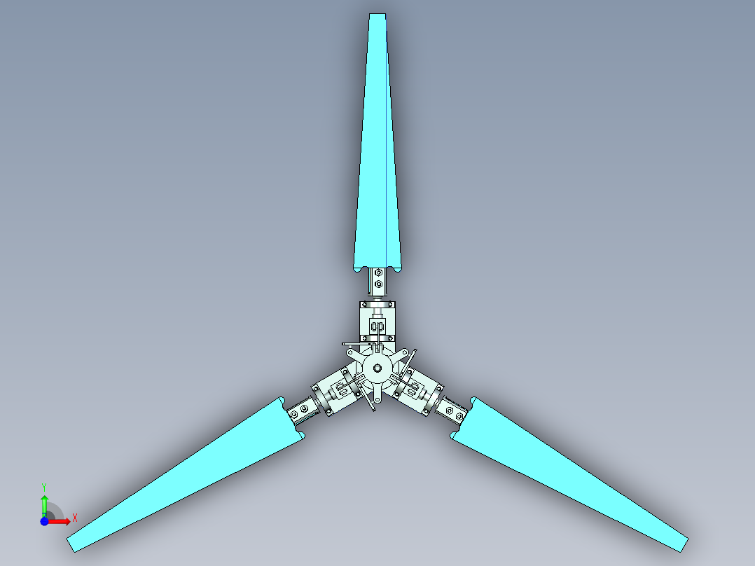 可变的电风扇的转子前视图