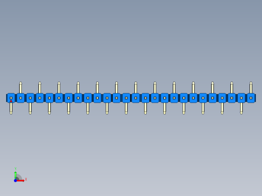 彩色公排针 100mil 2.54mm 系列-DS1022_blue_26p_100mil_Type_SMT_R2_rev1.0前视缩略图