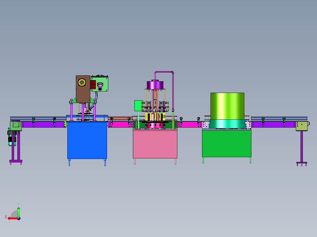 瓶装鸡尾酒汽水自动灌装设备后视图