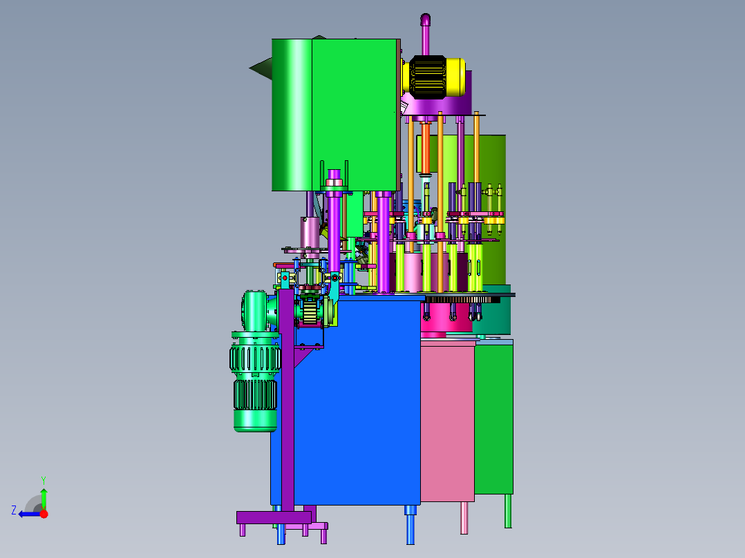 瓶装鸡尾酒汽水自动灌装设备右视图