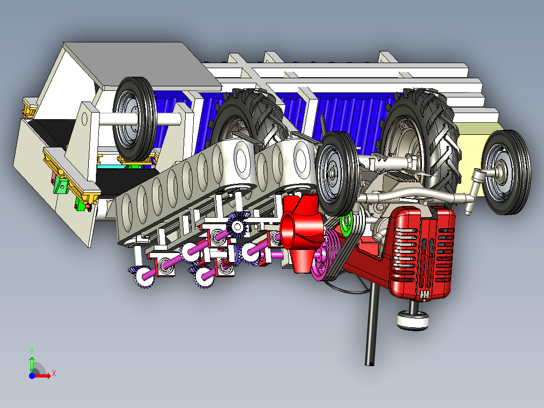 白菜收割机白菜收获机三维模型资料前视图