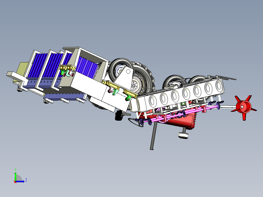 白菜收割机白菜收获机三维模型资料左视图