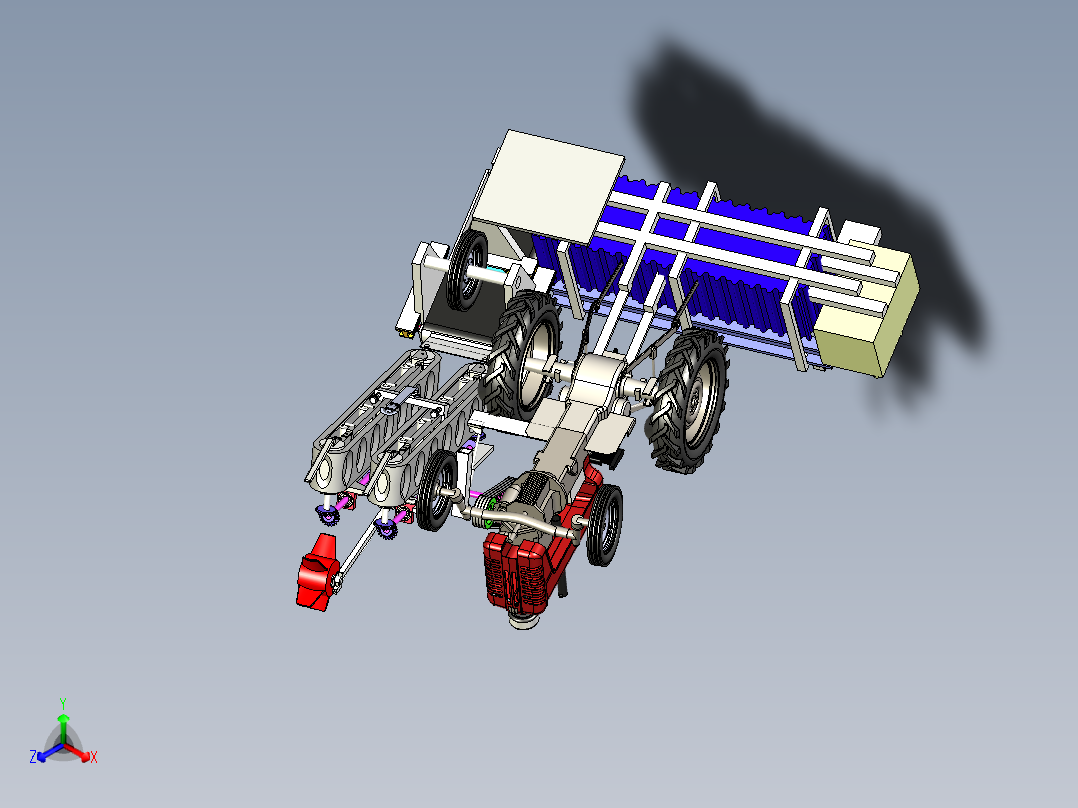 白菜收割机白菜收获机三维模型资料正等轴测图