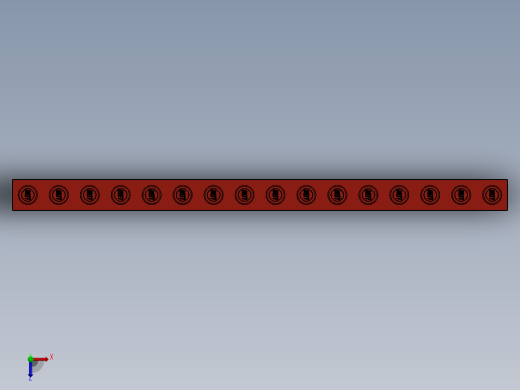 乐高机械组积木（横梁）-370321 Bright Red Technic Brick 1 x 16 with Holes俯视缩略图
