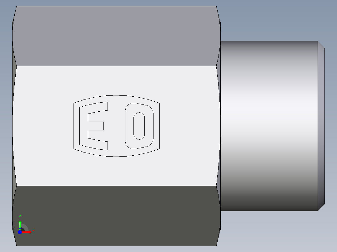 卡套式工业通用硬管接头EO_Swivel_connector_GAI12LMCFX前视图