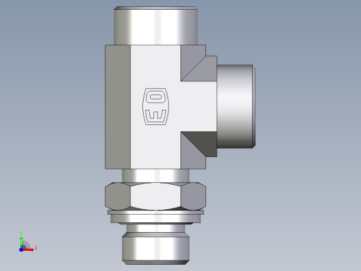 卡套式工业通用硬管接头EO_Adjustable_locknut_run_tee_LEE18LROMDCF前视缩略图