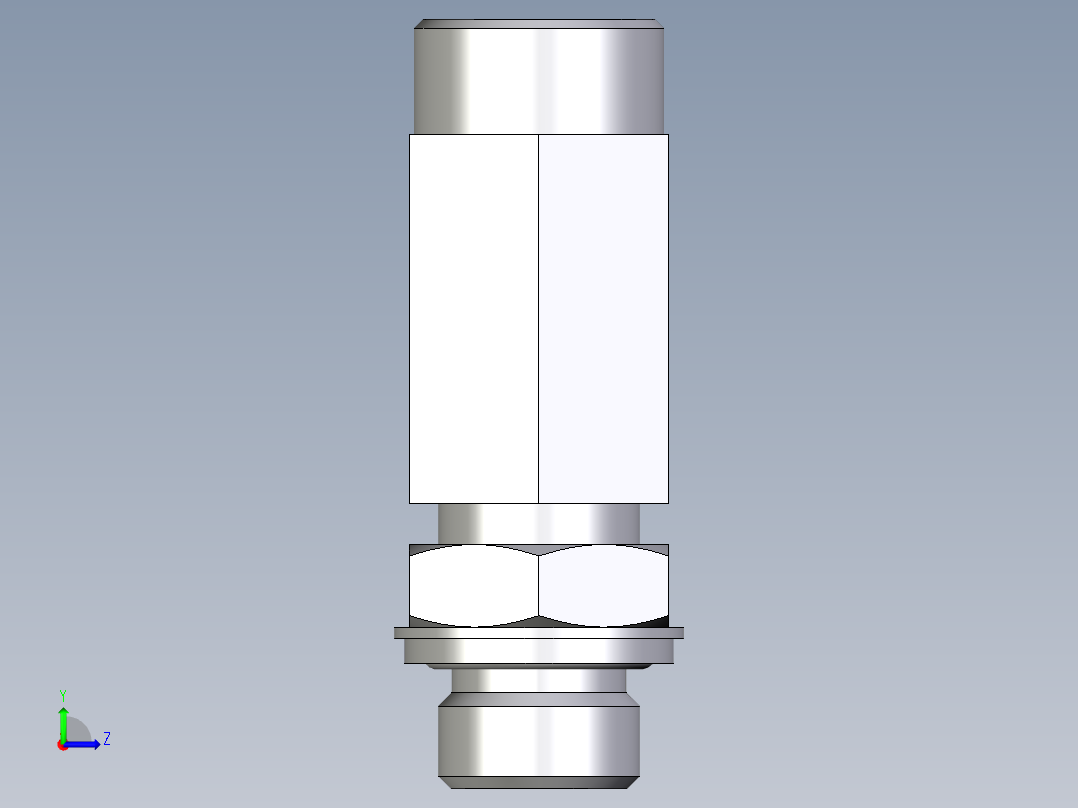 卡套式工业通用硬管接头EO_Adjustable_locknut_run_tee_LEE18LROMDCF左视图