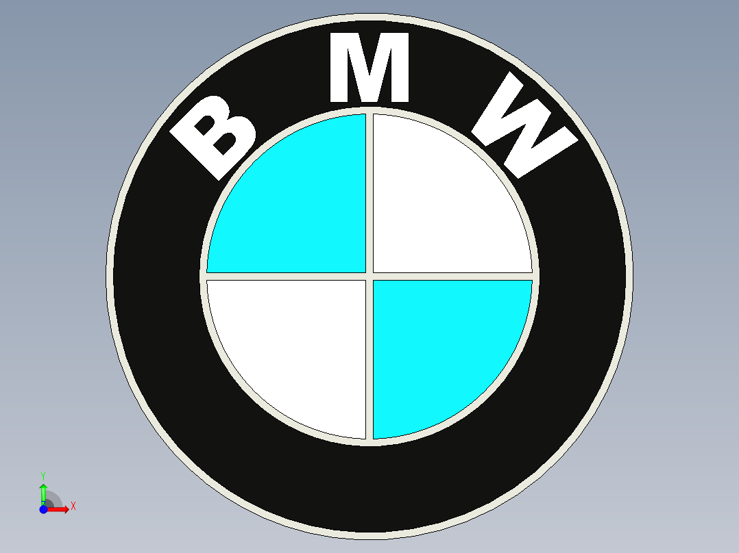 BMW车标前视图
