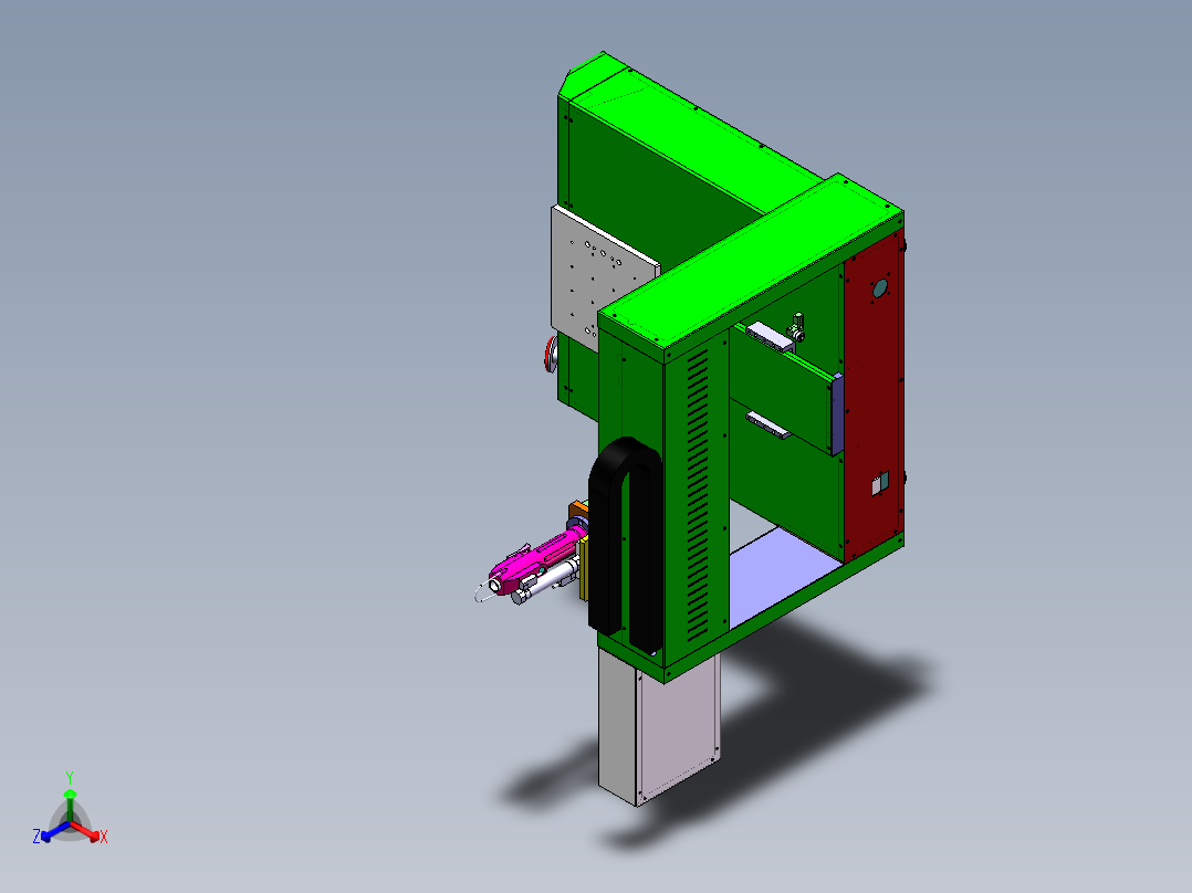 XYZ平台三轴螺丝机正等轴测图