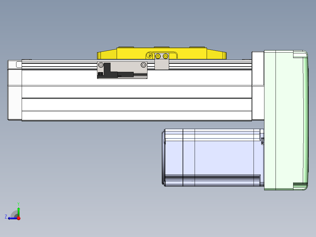 GTH内嵌丝杆全封闭GTH8-BM-60步进右视图