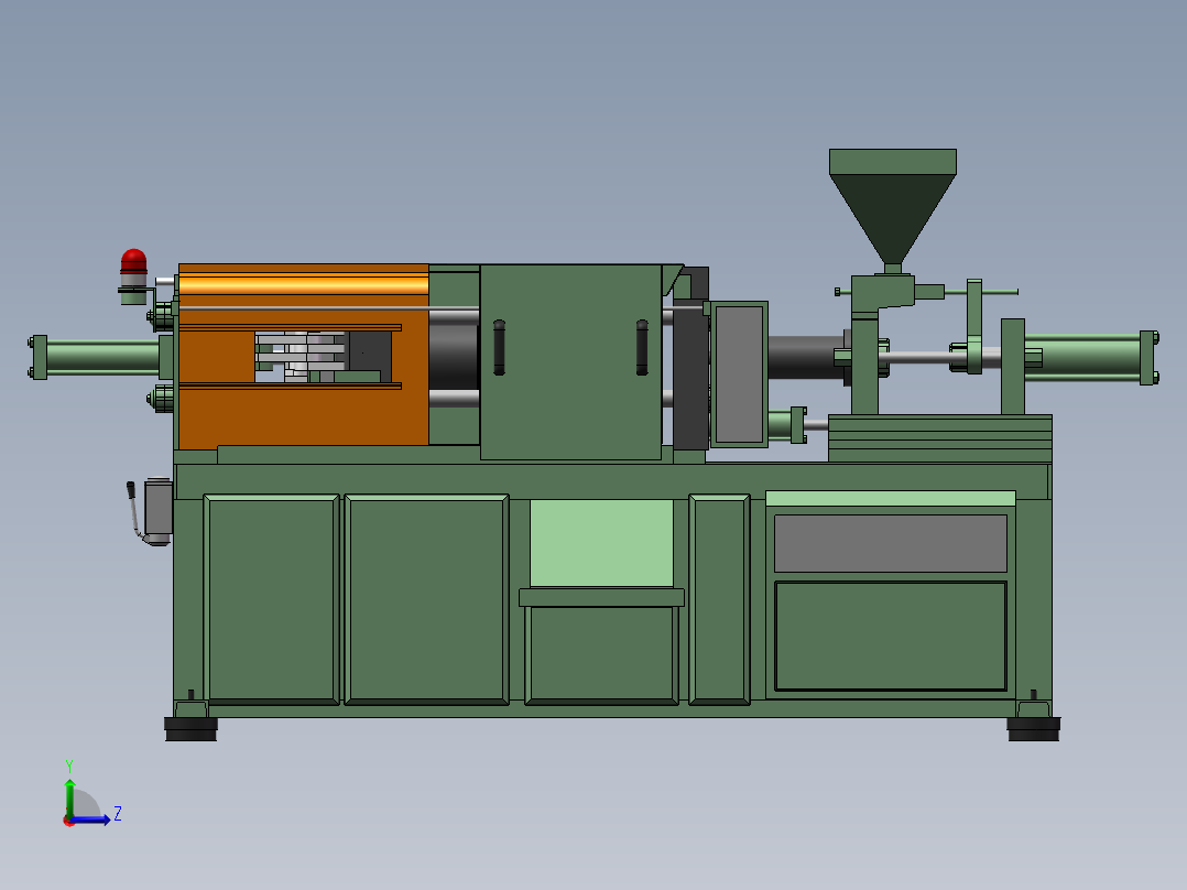 半自动注塑机左视图