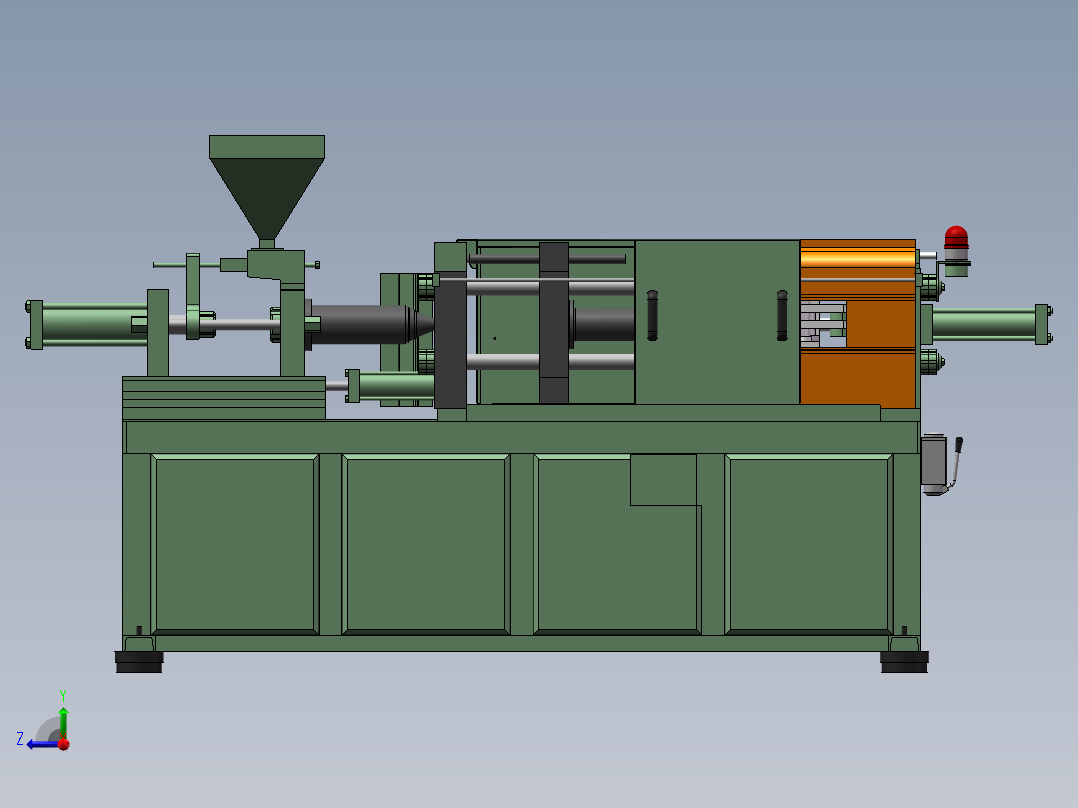 半自动注塑机右视图