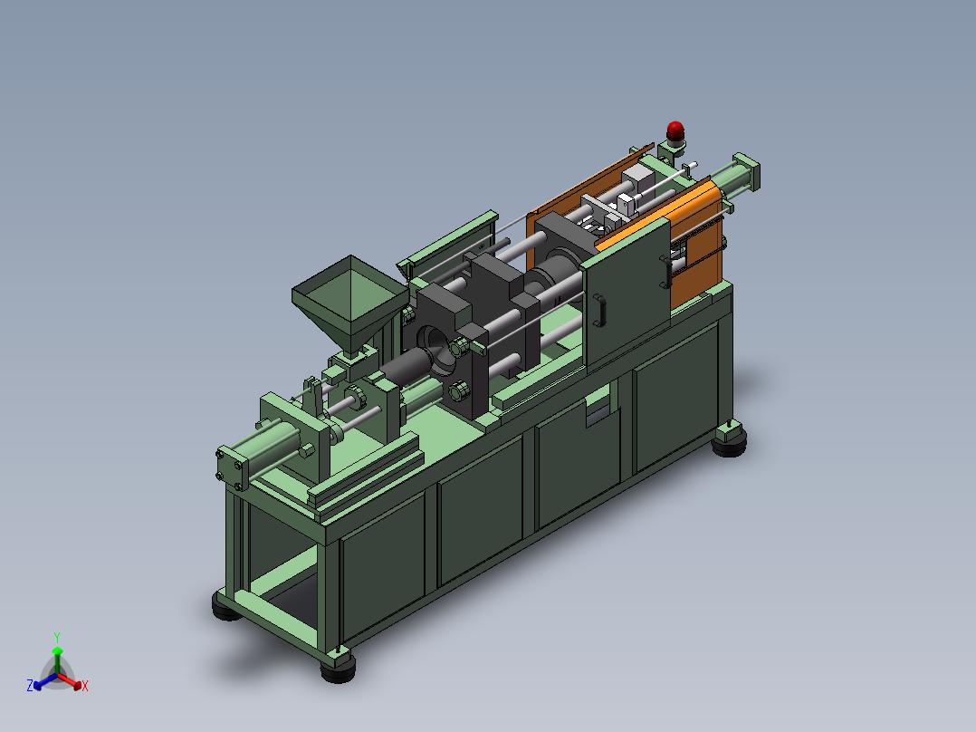 半自动注塑机正等轴测图