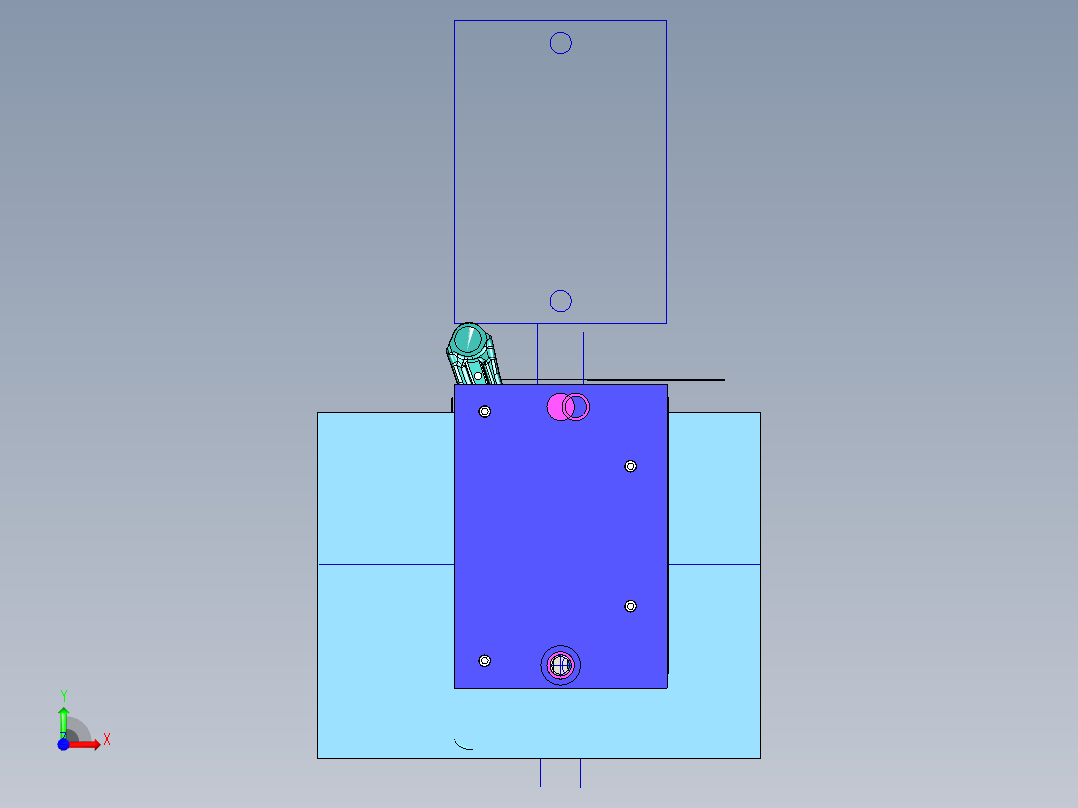 [冲压模具]特斯拉悬挂摆臂的冲压模具op30前视图
